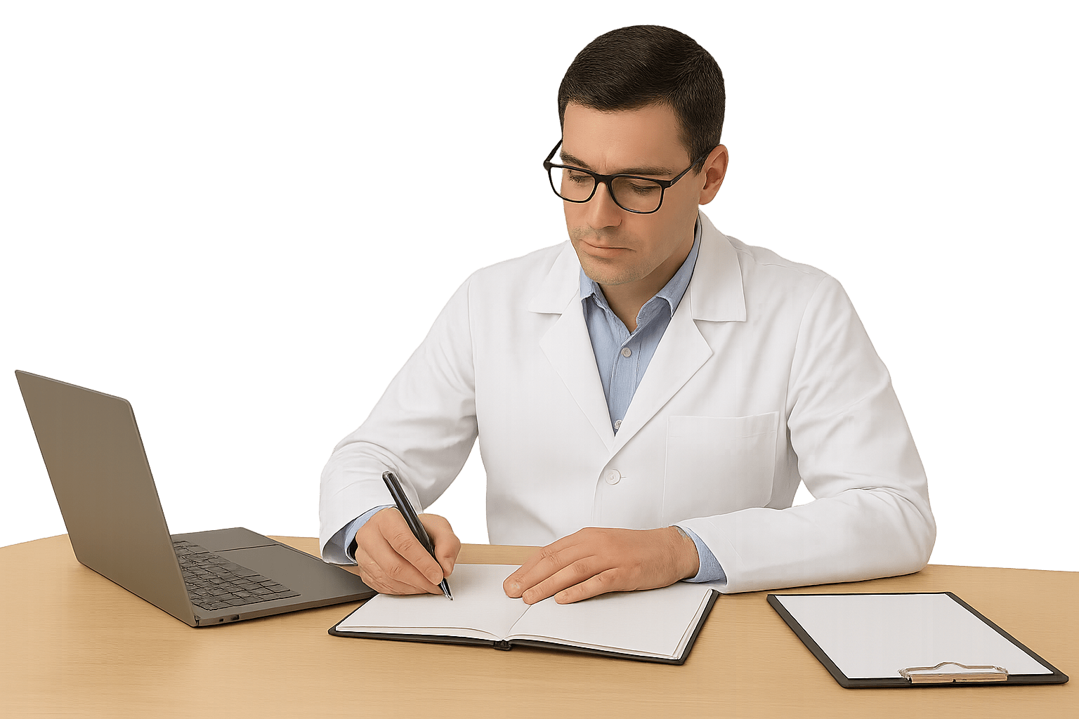 Médico con laptop